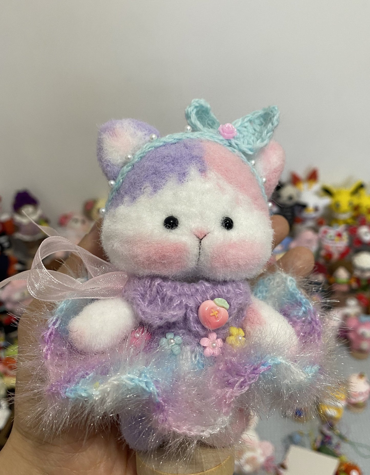 Handmade Crochet Cute Cat-Soft yarn Toy Gift