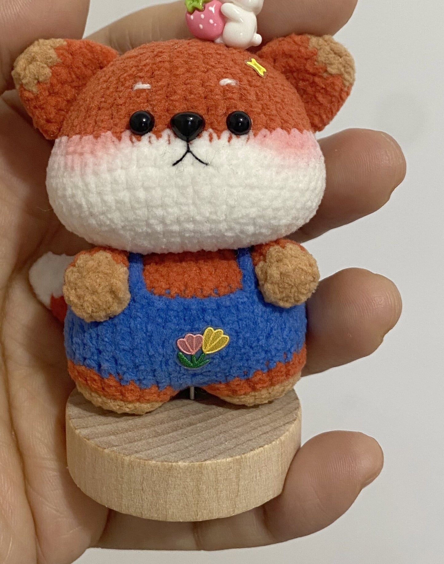 Handmade Micro Crochet Fox Magnetic Figurine