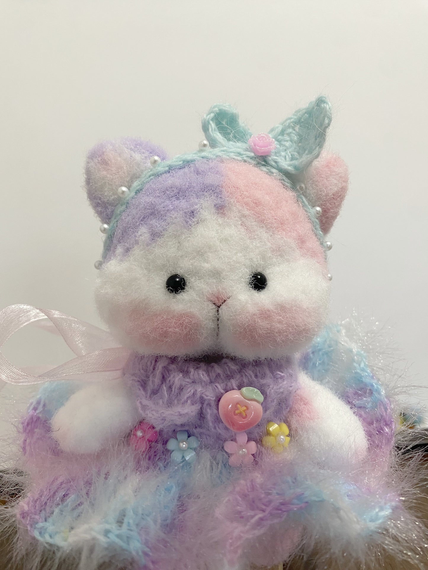 Handmade Crochet Cute Cat-Soft yarn Toy Gift
