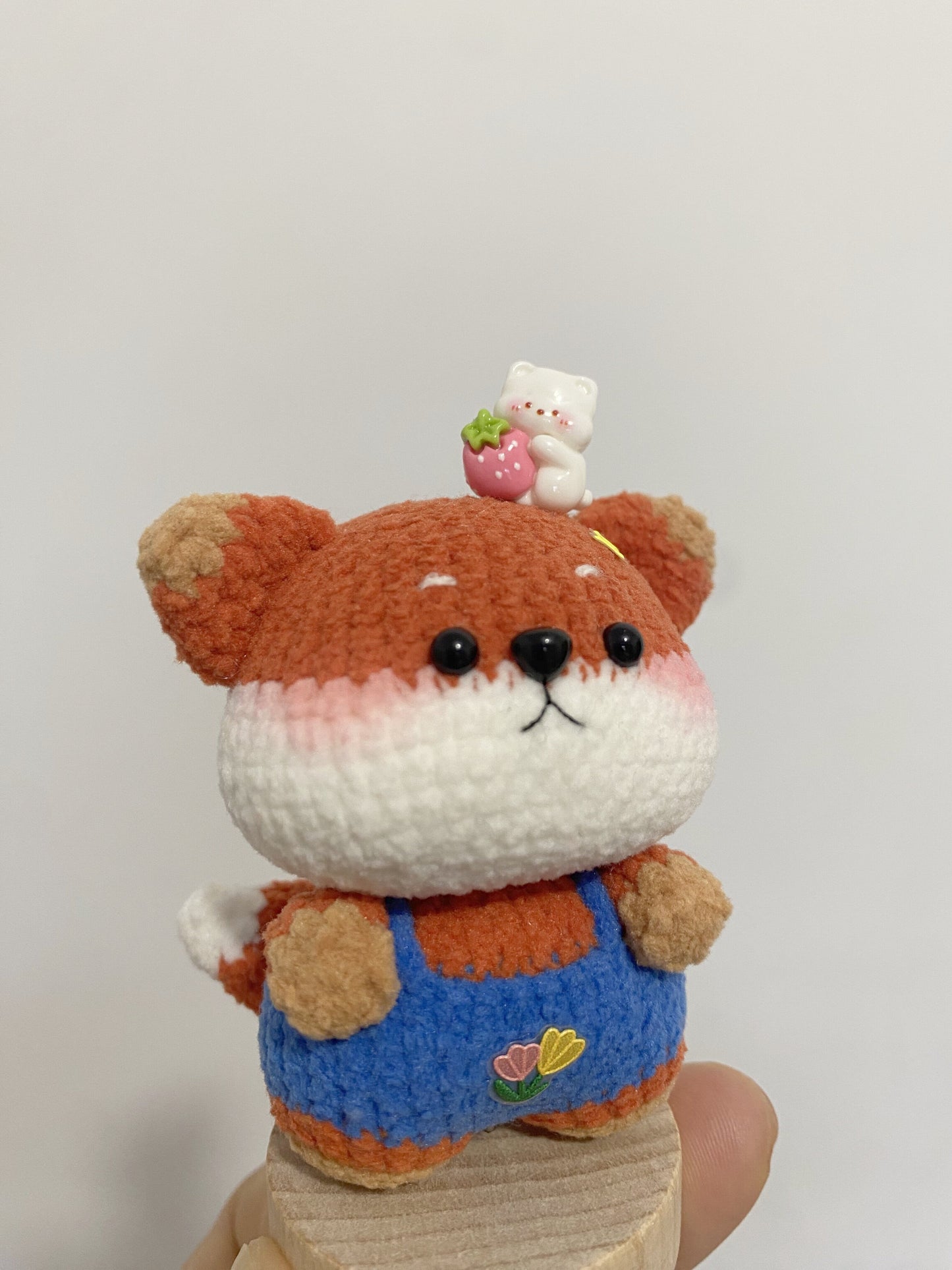 Handmade Micro Crochet Fox Magnetic Figurine